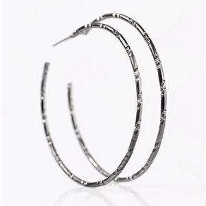 Industrial Edge Gunmetal Hoop Earrings...